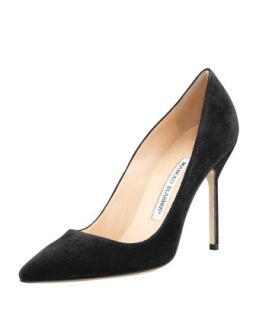 BB Suede 105mm Pump, Charcoal (Made to Order)   Manolo Blahnik   Charcoal (41.