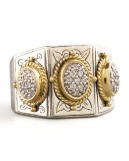 Three Stone Pave Ring   Konstantino   Silver/Gold (7)