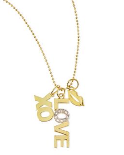 14k Love Charm Necklace with Diamonds   Kacey K   Gold (14k )