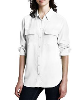 Womens Signature Button Down Blouse   Equipment   White (X SMALL/0 2)
