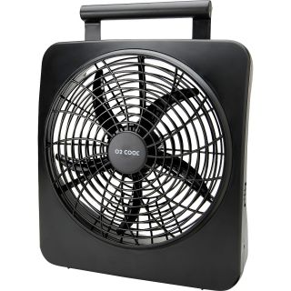 O2 COOL Battery/Electric 10 inch Portable Fan   Size 10, Black