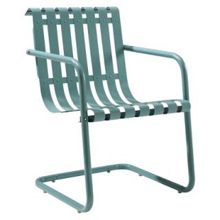 Gracie Metal Retro Patio Spring Chair   Blue