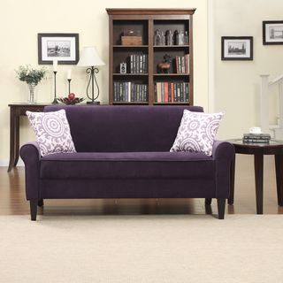 Portfolio Harper Purple Velvet Rounded Arm Sofa