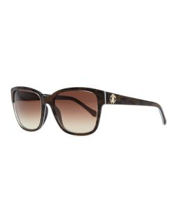 Plastic Rectangle Sunglasses, Brown   Roberto Cavalli   Brown