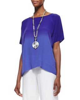 Short Sleeve Ombre Top, Blue Violet, Womens   Eileen Fisher   Blue violet (3X