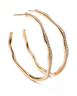 Drizzle #3 Wavy Diamond Gold Hoop Earrings   Ippolita   Gold