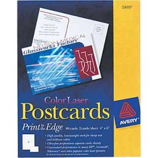 Avery Color Laser Postcards, 4 x 6 Uncoated