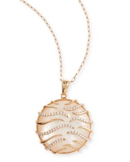 Luna Small 18k Pink Gold Mother of Pearl Pendant Necklace   Frederic Sage  