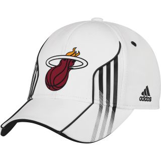 adidas Mens Miami Heat Team Color Structured Flex Cap   Size S/m, White/team