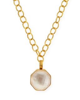 Mother of Pearl Hexagon Pendant Necklace, 18L   Dina Mackney   Pearl