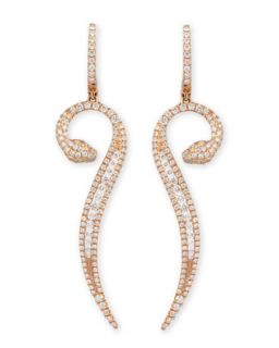 18k Rose Gold Diamond Snake Earrings   Roberto Coin   Gold (18k )