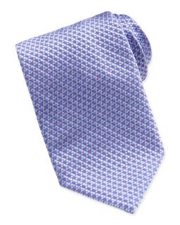 Mens Wide Basket Weave Pattern Tie, Purple   Brioni   Purple