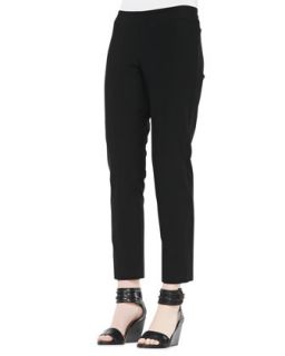 Washable Stretch Crepe Ankle Pants, Womens   Eileen Fisher   Black (3X (22/24))