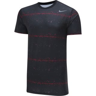 NIKE Mens Rally Sphere Striped Short Sleeve Tennis T Shirt   Size L,
