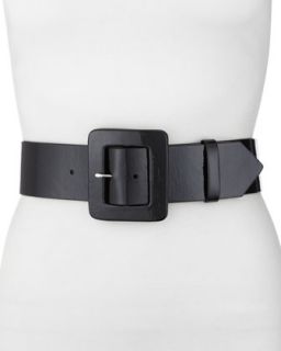Patent Covered Buckle Belt, 2 1/4   Black (MEDIUM)