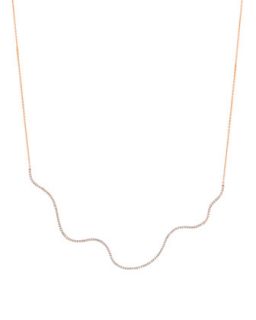 18k Rose Gold Large Wave Diamond Necklace   A Link   Gold (18k ,LARGE )