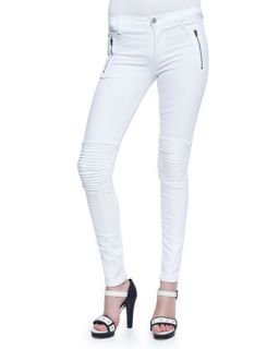 Womens Skinny Moto Zip Jeans   Hudson   White (31)