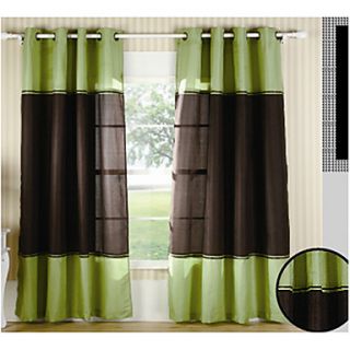 (One Panel Grommet Top) 55W 84L Modern Classic Green Solid Energy Saving Curtain