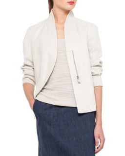 Womens Structured Linen Blend Jacket   Akris   Thistle (14/46)