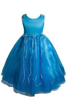AMJ Dresses Inc Simple Turquoise Flower Girl Party Dress Size 2 Special Occasion Dresses Clothing