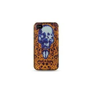 Apple iPhone 4 COMPATIBLE CRYSTAL GOLD WITH STAR EYE SKULL Plastic Case, SnapOn, Protector, Cover Cell Phones & Accessories