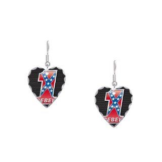 Earring Heart Charm 1 Confederate Rebel Flag Artsmith Inc Jewelry