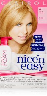 Clairol Nice 'n Easy Foam Hair Color 9 Light Blonde 1 Kit  Chemical Hair Dyes  Beauty
