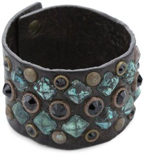 Streets Ahead 1.5" Cuff Bracelet with Jet Black Swarovski Stones Jewelry