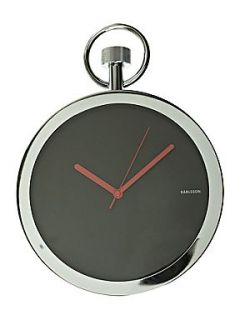 Present Time Chrome pocket watch wall clock