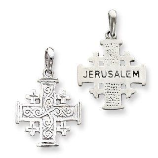 14k Gold White Gold Jerusalem Cross Pendant Jewelry