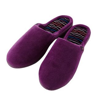 Isotoner Purple heeled pillow step mule slippers