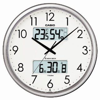 Silver ITM 650J 8JF hanging clock announcement living environment with temperature and humidity meter Casio (Japan Import)   Wall Clocks