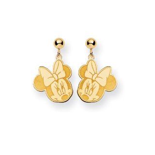 Disney Yellow Gold Minnie Mouse Post Earrings Jewelry