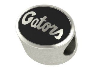 Florida Gators Bead Fits Most Pandora Style Bracelets Including Pandora, Chamilia, Biagi, Zable, Troll and More. High Quality Bead in Stock for Immediate Shipping. Jewelry