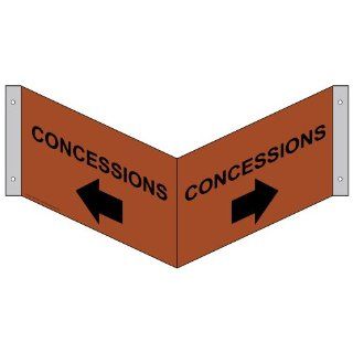 Concessions With Inward Arrow Bilingual Sign NHE 9675Tri BLKonCanyon  Business And Store Signs 