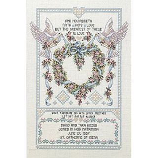 Platinum Collection Wedding Doves Counted Cross Stitch Kit, 12X17 14 Count