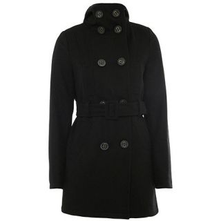 Jumpo London Black fleece belted hooded coat