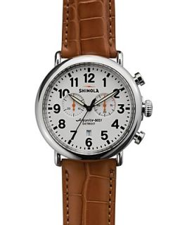 Shinola The Runwell Chronograph Tan Alligator Strap Watch, 47mm's