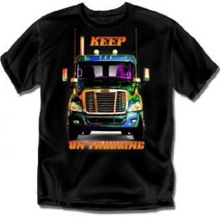 Freightliner Keep On Trucking Black Adult T Shirt   XXL Clothing