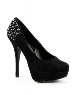 Black Studded Court Shoes