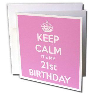 gc_163840_2 EvaDane   Funny Quotes   Keep calm its my 21st Birthday. Happy 21st Birthday. Pink.   Greeting Cards 12 Greeting Cards with envelopes 