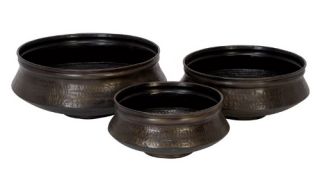 Aspire Home Accents 10H in. Bronze Planters   Set of 3   Planters