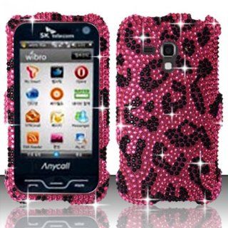 For Samsung Galaxy Rush M830 (Boost) Full Diamond Design Cover   Pink Leopard FPD Cell Phones & Accessories
