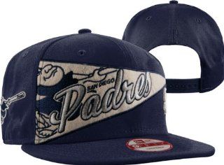MLB New Era San Diego Padres OL Pennant Snapback Adjustable Hat   Navy Blue  Baseball Caps  Sports & Outdoors