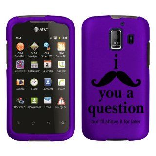 Huawei AT&T Fusion 2 I Mustache You a Question but I'll Shave on Purple Phone Case Cover Cell Phones & Accessories