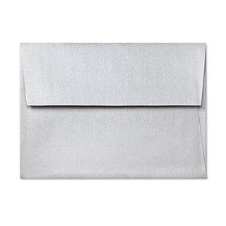 LUX 5 1/4 x 7 1/4 80lbs. Smooth Square Flap Envelopes W/Peel & Press, Silver Metallic