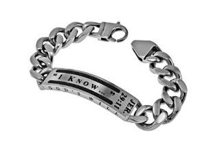 Christian Mens Stainless Steel 8" Abstinence I Know Cable Chastity Bracelet for Boys "I Know   God's Plan   God's Will   'I Know the Plans I Have for You, ' Declares the Lord, 'Plans for Prosperity and Not Calamity, Plans to G