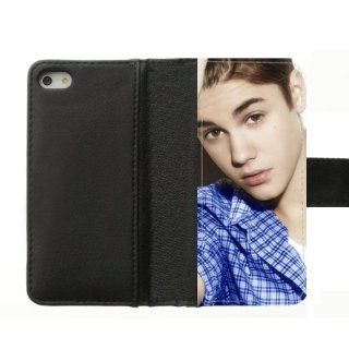 Customize Super Star Handsome Well known Charming Boy Justin Bieber Diary Leather Cover Case for IPhone 5,5S High fabric cloth, hard plastic case and leather cover Cell Phones & Accessories