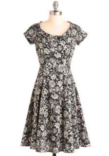 On the Job Dress in Black Blossoms  Mod Retro Vintage Dresses