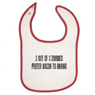 Zombie Underground Red Piping Baby Bib Zombies Prefer Bacon To Brains Clothing
